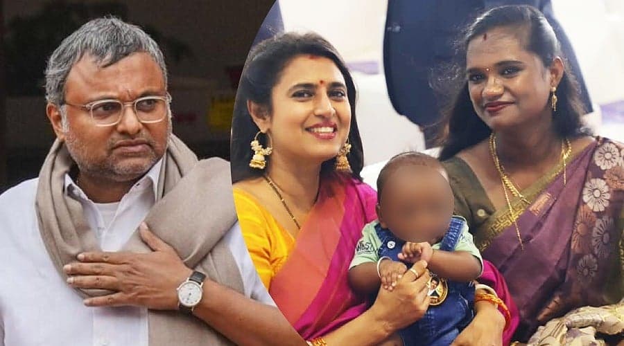 கைக்குழந்தையுடன் எம்.எல்.ஏ பல்லவி: "இது அரசியல் விளம்பரமாக தோன்றுகிறது" - கார்த்தி சிதம்பரம் சாடல்